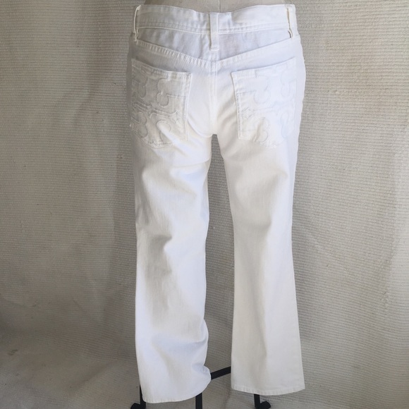 Tory Burch High Rise White Ankle Cropped Jeans 28 - Picture 6 of 8